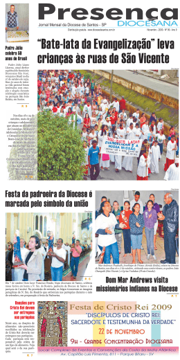 &ldquo;Bate-lata da Evangeliza&ccedil;&atilde;o&rdquo; leva crian&ccedil;as &agrave;s ruas de S&atilde;o Vicente