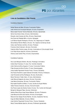 Lista de Candidatos a São Vicente
