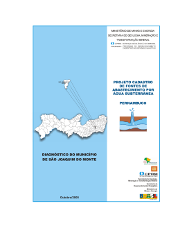 Diagn&oacute;stico do Munic&iacute;pio de S&atilde;o Joaquim do Monte