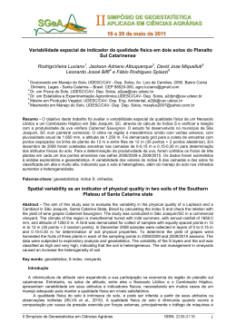 1 Variabilidade espacial de indicador da qualidade f&iacute;sica em dois
