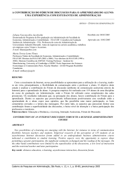 a contribui&ccedil;&atilde;o do f&oacute;rum de discuss&atilde;o para o aprendizado