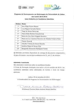 Lista Definitiva de Candidatos Admitidos