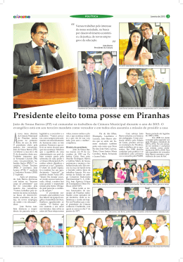 Presidente eleito toma posse em Piranhas João de Sousa Barros (PP)