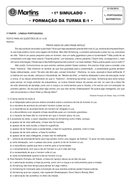 Prova - 1&ordm; Simulado