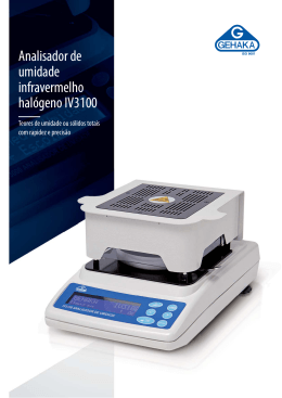 Analisador de umidade infravermelho halógeno IV3100