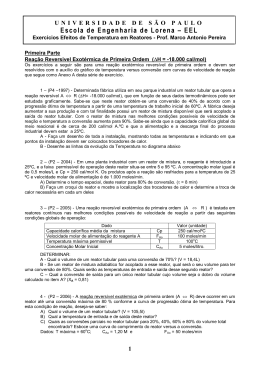 Exerc&iacute;cios sobre Efeitos de Temperatura em Reatores