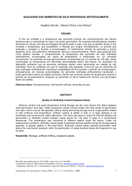 QUALIDADE DAS SEMENTES DE SOJA RESFRIADAS