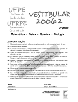 3&ordf; parte Matem&aacute;tica - F&iacute;sica - Qu&iacute;mica - Biologia