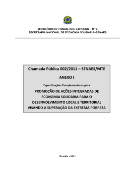 ANEXO I SENAES_002_2011 - Secretaria de Estado do
