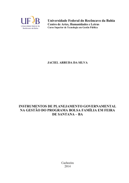 instrumentos de planejamento governamental na gest&atilde;o do