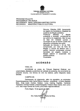 PROCESSO RCand176 PROCEDÊNCIA: SÃO BORJA