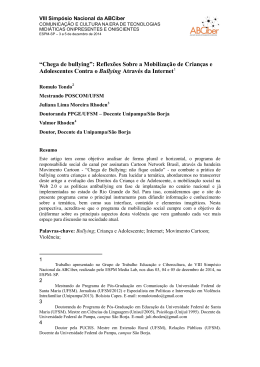 &ldquo;Chega de bullying&rdquo;: Reflex&otilde;es Sobre a Mobiliza&ccedil;&atilde;o de