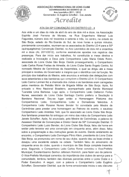 IV Reuni&atilde;o do Conselho Distrital - S&atilde;o Borja