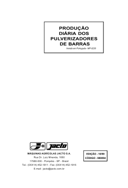 PRODU&Ccedil;&Atilde;O DI&Aacute;RIA DOS PULVERIZADORES DE BARRAS