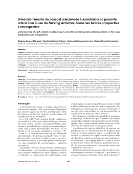 Dimensionamento de pessoal relacionado &agrave; assist&ecirc;ncia ao