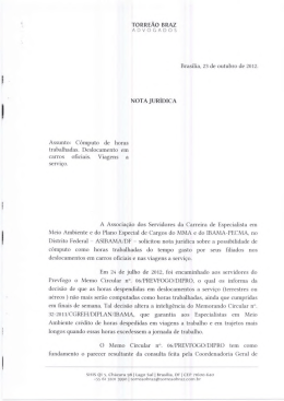 Computo de horas trabalhadas. Deslocamento em carros - asibama-df