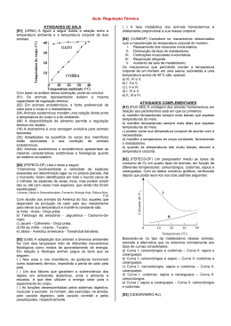 Aula: Regulação Térmica C o n sum o d e O