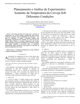 Planejamento e Análise de Experimentos: Aumento da Temperatura