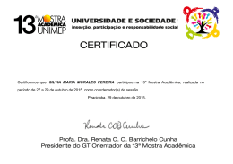 Certificamos que SILVIA MARIA MORALES PEREIRA