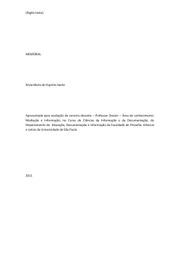 [Digite texto] MEMORIAL Silvia Maria do Esp&iacute;rito Santo