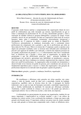 as organiza&ccedil;&otilde;es e o novo perfil dos colaboradores