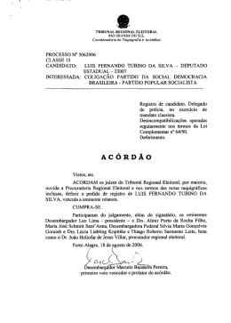 processo 15 5062006 - Tribunal Regional Eleitoral do Rio Grande