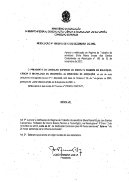 Aprova retifica&ccedil;&atilde;o do Regime de Trabalho da Servidora Silvia Maria