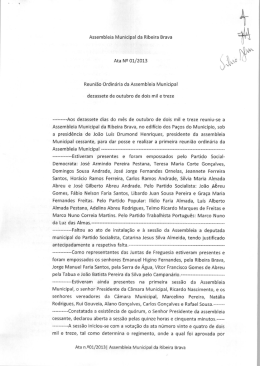 Ata N&ordm; 01/2013 - Ribeira Brava