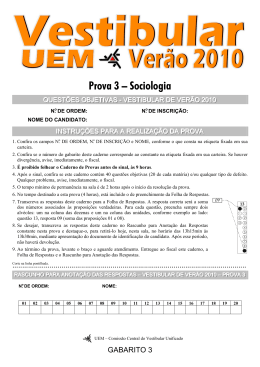 Prova 3 &ndash; Sociologia
