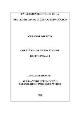 Colet&acirc;nia de Exerc&iacute;cios - DIREITO PENAL I