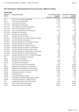 Demonstra&ccedil;&atilde;o de Fluxo de Caixa