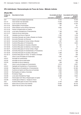 Demonstra&ccedil;&atilde;o de Fluxo de Caixa