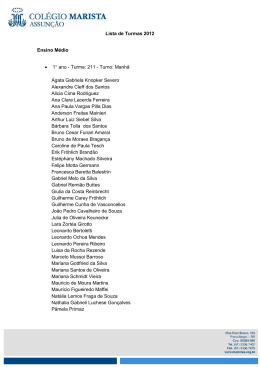 Lista de Turmas 2012 Ensino Médio 1° ano - Turma: 211