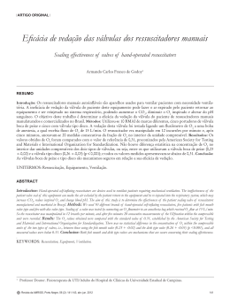 Efic&aacute;cia de veda&ccedil;&atilde;o das v&aacute;lvulas dos ressuscitadores