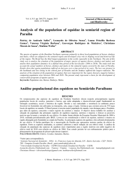 Analysis of the population of equidae in semiarid region of