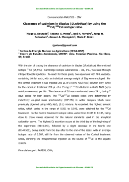 Clearance of cadmium in tilapias (O.niloticus) by using the