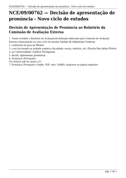 Novo ciclo de estudos