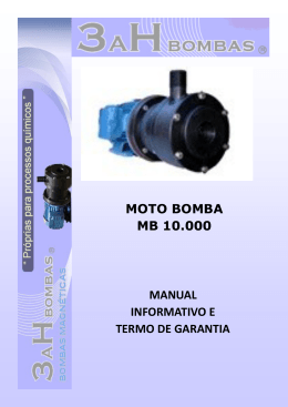 moto bomba mb 10.000 manual informativo e termo de garantia