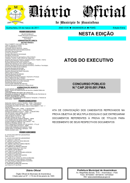 Di&aacute;rio Oficial - Prefeitura de Ananindeua