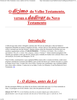 (O d&iacute;zimo do Velho Testamento versus o dadivar do Novo