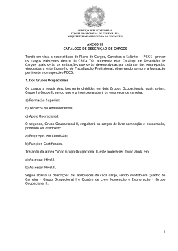 Descri&ccedil;&atilde;o dos Cargos - Crea-TO