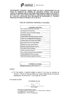PROCEDIMENTO CONCURSAL COMUM TENDO EM VISTA O