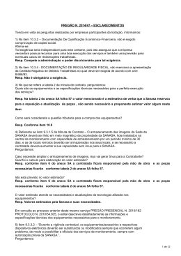 PREG&Atilde;O N. 2014/47 &ndash; ESCLARECIMENTOS Tendo em vista as