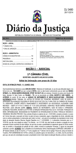 DJ 3480 - Tribunal de Justi&ccedil;a do Estado do Tocantins