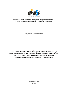 (Vitis vinifera) NA PRODUÇÃO IN VIVO DE EMBRIÕES DE