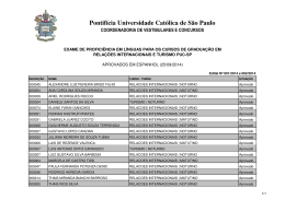 Aprovados na l&iacute;ngua Espanhola - PUC-SP