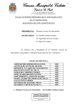 23ª Sessão Ordinária - Câmara Municipal de Cubatão