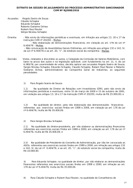 Extrato da Sess&atilde;o de Julgamento