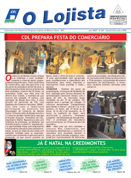 O Lojista Outubro 2008 - CDL - Câmara de Dirigentes Lojistas de