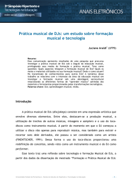 Pr&aacute;tica musical de DJs: um estudo sobre forma&ccedil;&atilde;o musical e